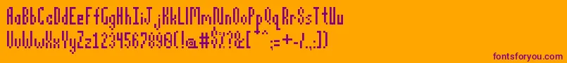 Pixelatus Font – Purple Fonts on Orange Background