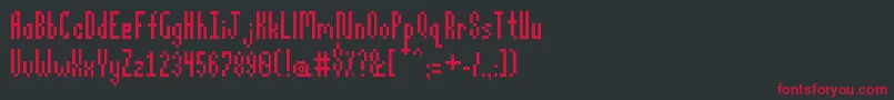 Czcionka Pixelatus – czerwone czcionki na czarnym tle