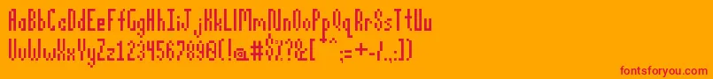 Pixelatus Font – Red Fonts on Orange Background