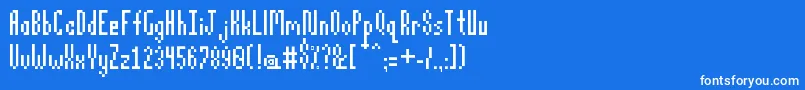 Pixelatus Font – White Fonts on Blue Background