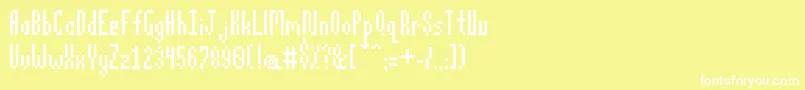 フォントPixelatus – 黄色い背景に白い文字