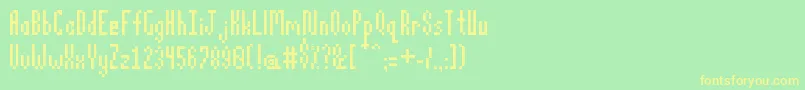 fuente Pixelatus – Fuentes Amarillas Sobre Fondo Verde