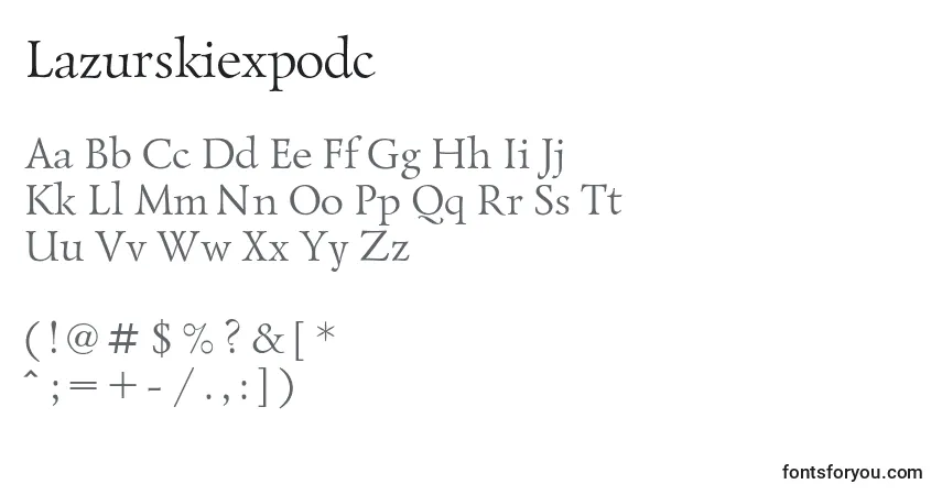 Шрифт Lazurskiexpodc – алфавит, цифры, специальные символы