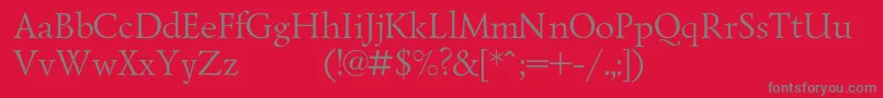 Lazurskiexpodc-Schriftart – Graue Schriften auf rotem Hintergrund