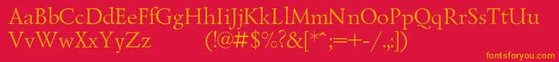 Lazurskiexpodc Font – Orange Fonts on Red Background