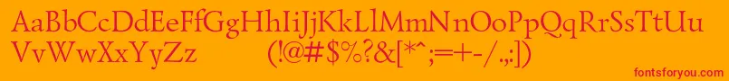 Lazurskiexpodc Font – Red Fonts on Orange Background