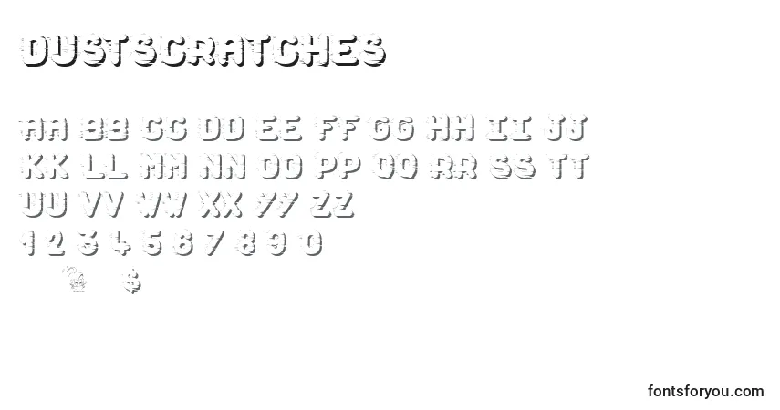 Schriftart DustScratches – Alphabet, Zahlen, spezielle Symbole