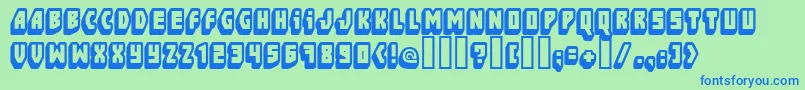 Ftblockb Font – Blue Fonts on Green Background