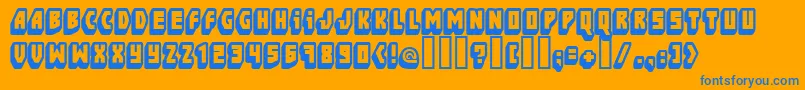 Ftblockb Font – Blue Fonts on Orange Background