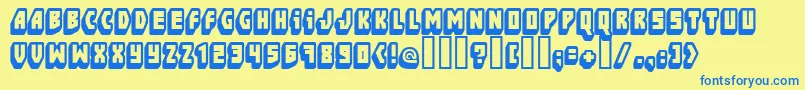 Ftblockb Font – Blue Fonts on Yellow Background
