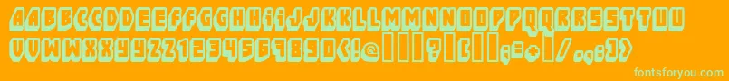 Ftblockb Font – Green Fonts on Orange Background