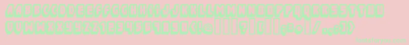 Ftblockb Font – Green Fonts on Pink Background