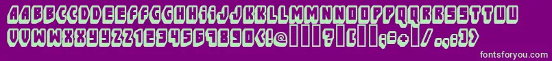 Ftblockb Font – Green Fonts on Purple Background
