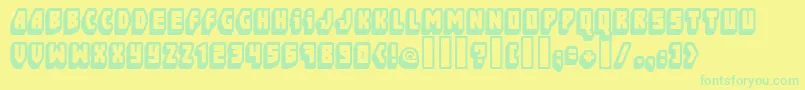 Ftblockb Font – Green Fonts on Yellow Background
