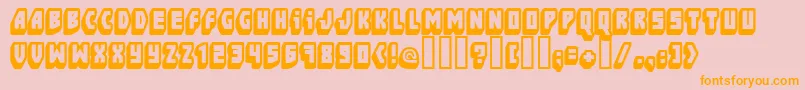 Ftblockb Font – Orange Fonts on Pink Background