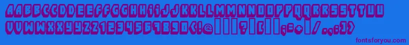 Ftblockb Font – Purple Fonts on Blue Background
