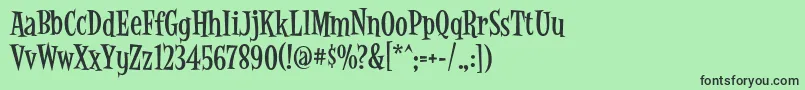 フォントLatinoRumba – 緑の背景に黒い文字