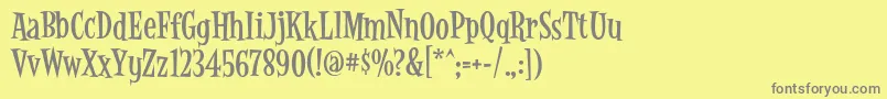 フォントLatinoRumba – 黄色の背景に灰色の文字