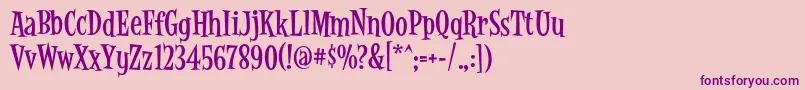 LatinoRumba Font – Purple Fonts on Pink Background