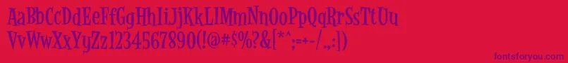 LatinoRumba Font – Purple Fonts on Red Background