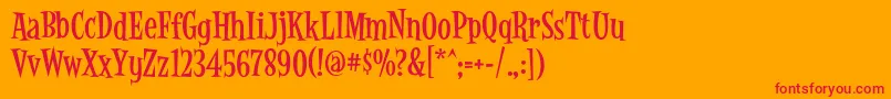 LatinoRumba Font – Red Fonts on Orange Background