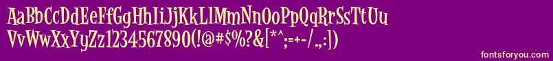 LatinoRumba Font – Yellow Fonts on Purple Background