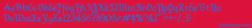 Wellsley Font – Blue Fonts on Red Background