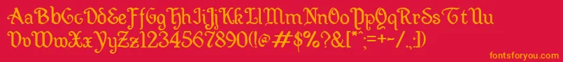 Wellsley Font – Orange Fonts on Red Background