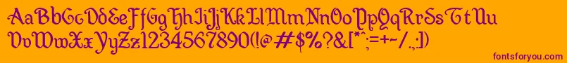 Wellsley Font – Purple Fonts on Orange Background