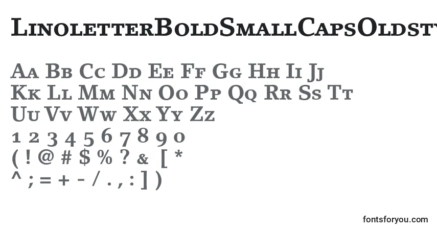 Шрифт LinoletterBoldSmallCapsOldstyleFigures – алфавит, цифры, специальные символы