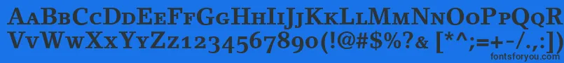 LinoletterBoldSmallCapsOldstyleFigures Font – Black Fonts on Blue Background