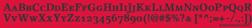 Fonte LinoletterBoldSmallCapsOldstyleFigures – fontes pretas em um fundo vermelho