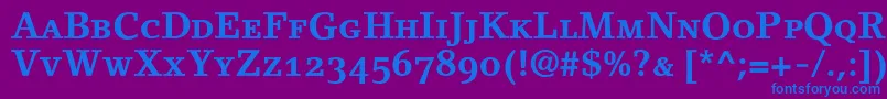 LinoletterBoldSmallCapsOldstyleFigures Font – Blue Fonts on Purple Background