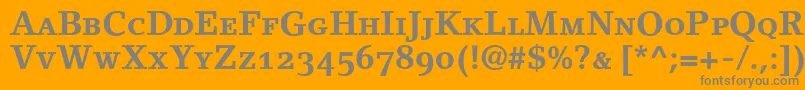 LinoletterBoldSmallCapsOldstyleFigures-Schriftart – Graue Schriften auf orangefarbenem Hintergrund