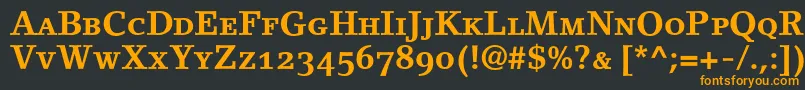 LinoletterBoldSmallCapsOldstyleFigures Font – Orange Fonts on Black Background