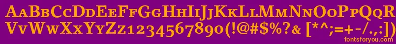 LinoletterBoldSmallCapsOldstyleFigures Font – Orange Fonts on Purple Background