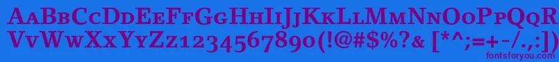 LinoletterBoldSmallCapsOldstyleFigures-Schriftart – Violette Schriften auf blauem Hintergrund