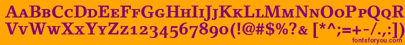 LinoletterBoldSmallCapsOldstyleFigures-Schriftart – Violette Schriften auf orangefarbenem Hintergrund