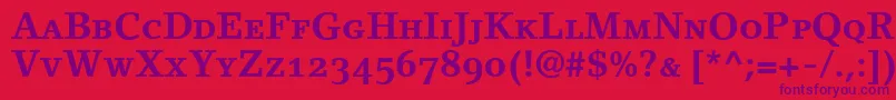 LinoletterBoldSmallCapsOldstyleFigures-Schriftart – Violette Schriften auf rotem Hintergrund