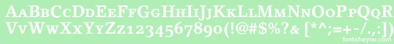 LinoletterBoldSmallCapsOldstyleFigures-Schriftart – Weiße Schriften auf grünem Hintergrund