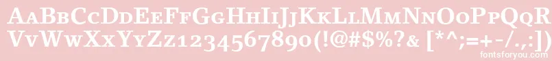 LinoletterBoldSmallCapsOldstyleFigures Font – White Fonts on Pink Background