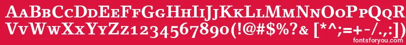 LinoletterBoldSmallCapsOldstyleFigures Font – White Fonts on Red Background