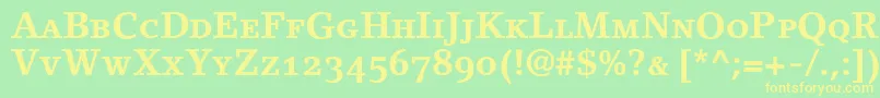 LinoletterBoldSmallCapsOldstyleFigures Font – Yellow Fonts on Green Background