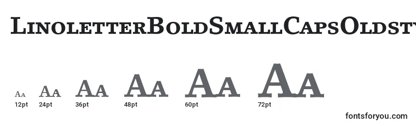 Размеры шрифта LinoletterBoldSmallCapsOldstyleFigures