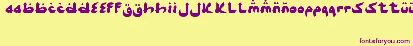 AlghorieSyawal Font – Purple Fonts on Yellow Background