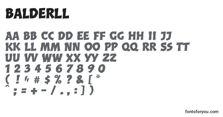 A fonte BalderLl – alfabeto, números, caracteres especiais