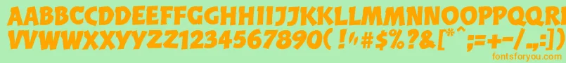 BalderLl Font – Orange Fonts on Green Background