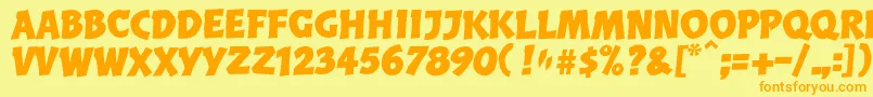 BalderLl Font – Orange Fonts on Yellow Background