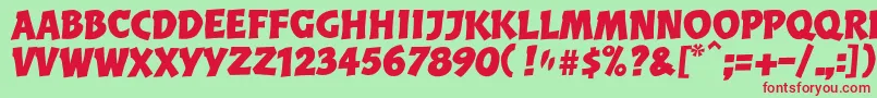 BalderLl Font – Red Fonts on Green Background