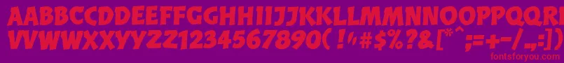 BalderLl Font – Red Fonts on Purple Background